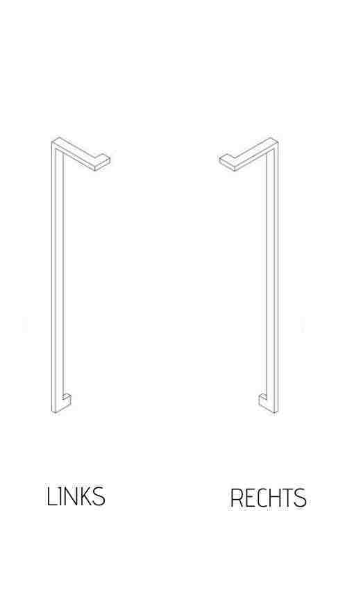 [TIR411260.LI] Tirant de porte DK 05 20/40 - aluminium thermolaqué RAL - pièce - gauche (411260.LI)