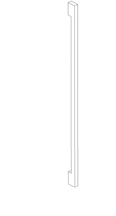 Deurgreep PL 11 30/80 - aluminium gepoedercoat RAL - paar
