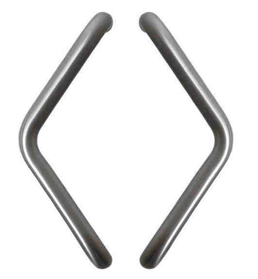 Tirant de porte V Ø25 - inox AISI 316 brossé mat - paire - standard - entraxe 300 mm